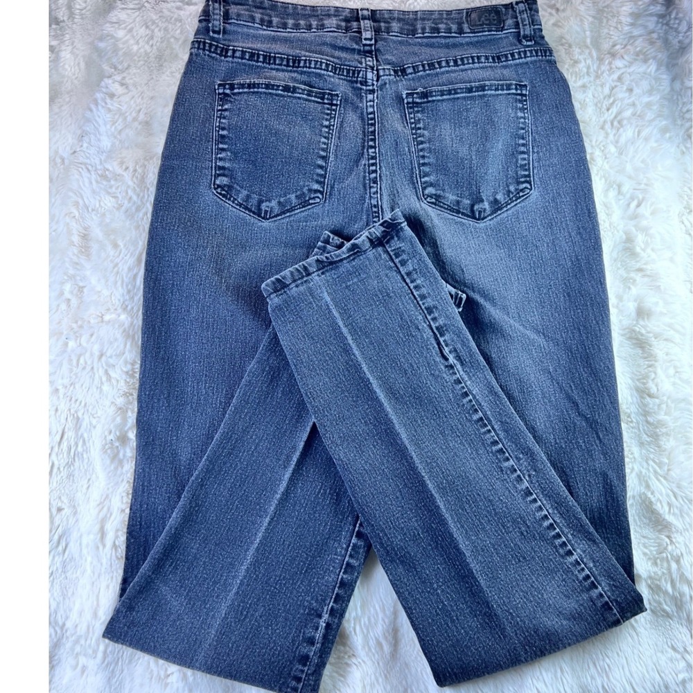 Lee Relaxed Straight High Rise Jeans Gray Instantly Slims 10 Tall. A19